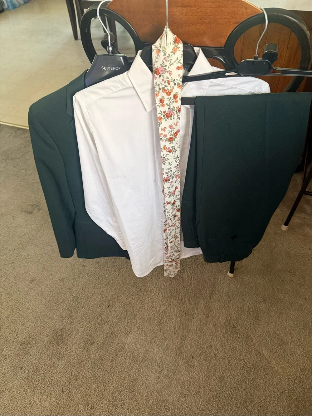Classic Dark Green Single-Breasted Suit Jacket -